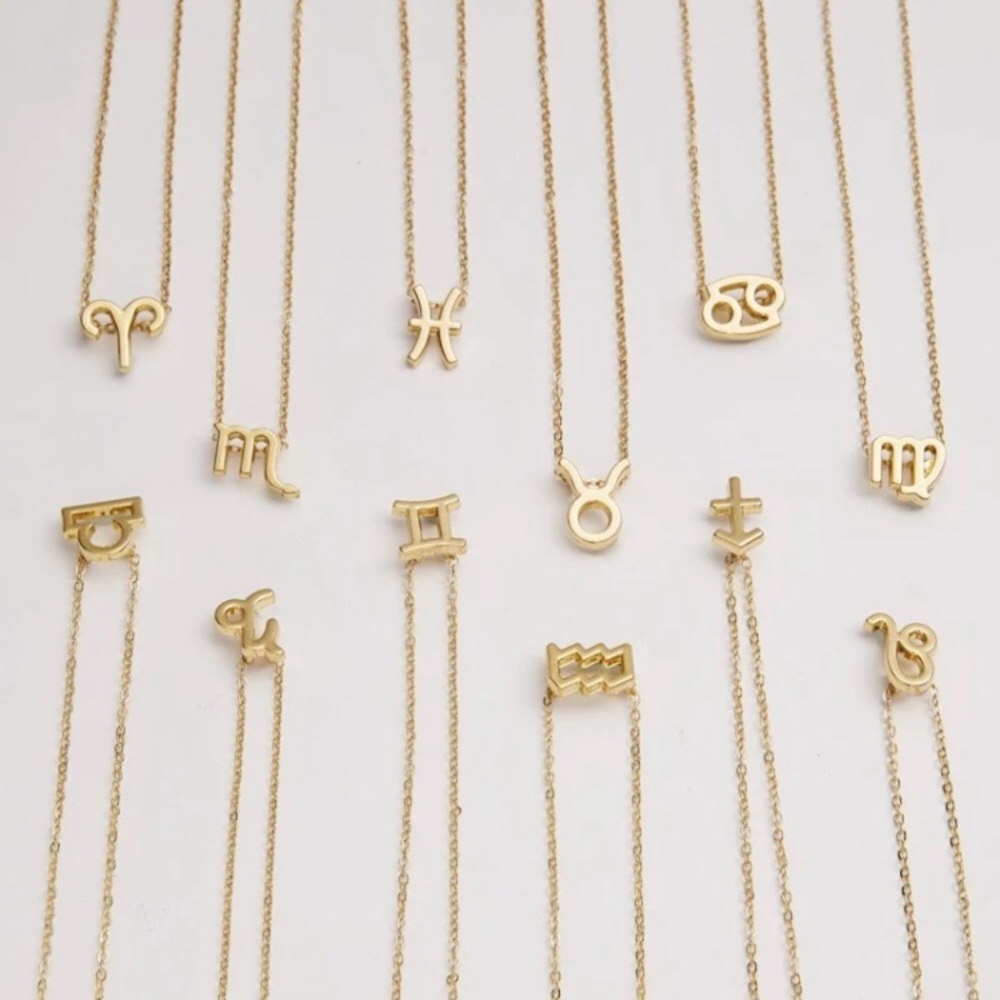 Pisces Zodiac Minimalist Tiny Gold Charm Necklace - Picture 8 of 8